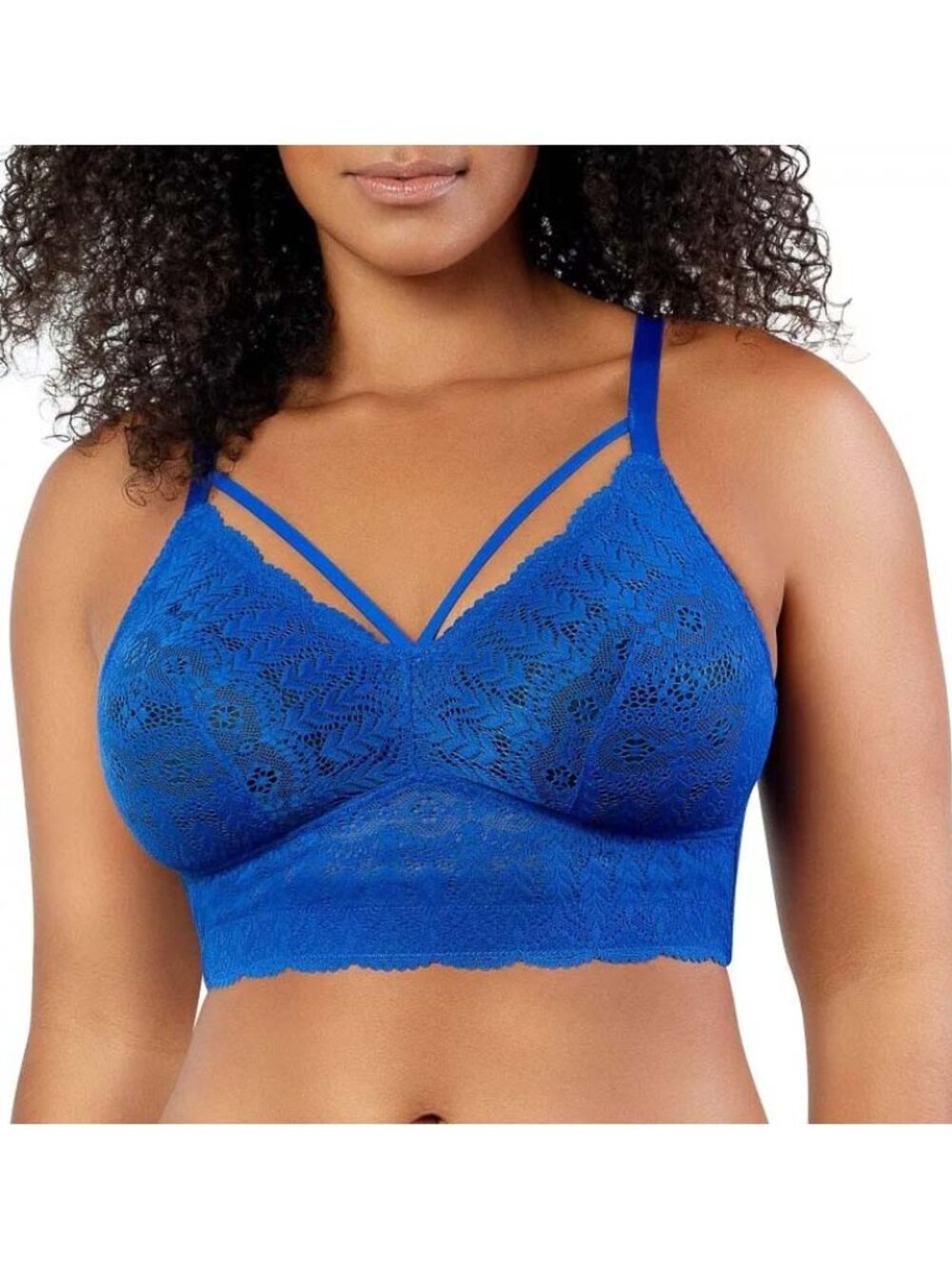 Parfait Mia Lace No Wire Blue Longline Bra 5 Hooks 34DDD 34F